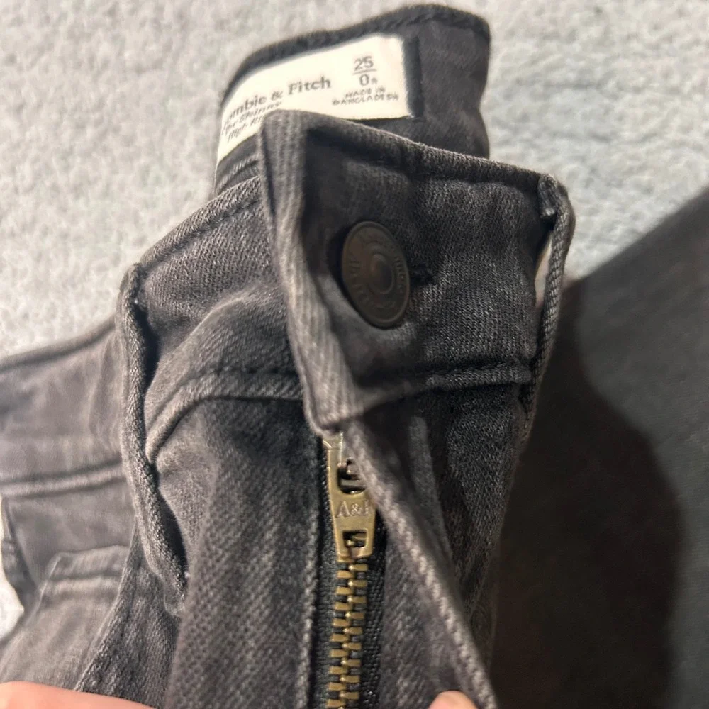 Abercrombie & Fitch Jeans High Rise Skinny 25 0 Black Denim Faded Casual Classic